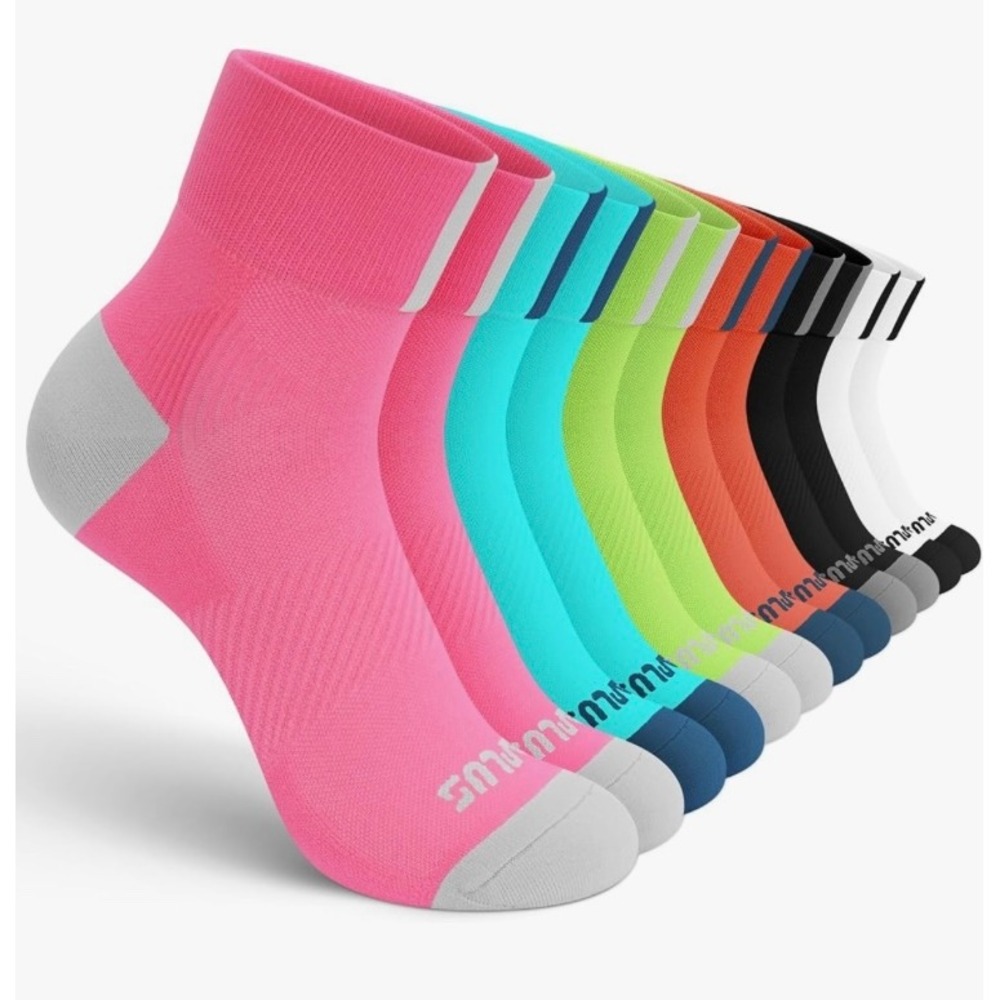 PAPLUS Ankle Compression Socks 6 Pack Multi Color Running Athletic Womens L/XL‎